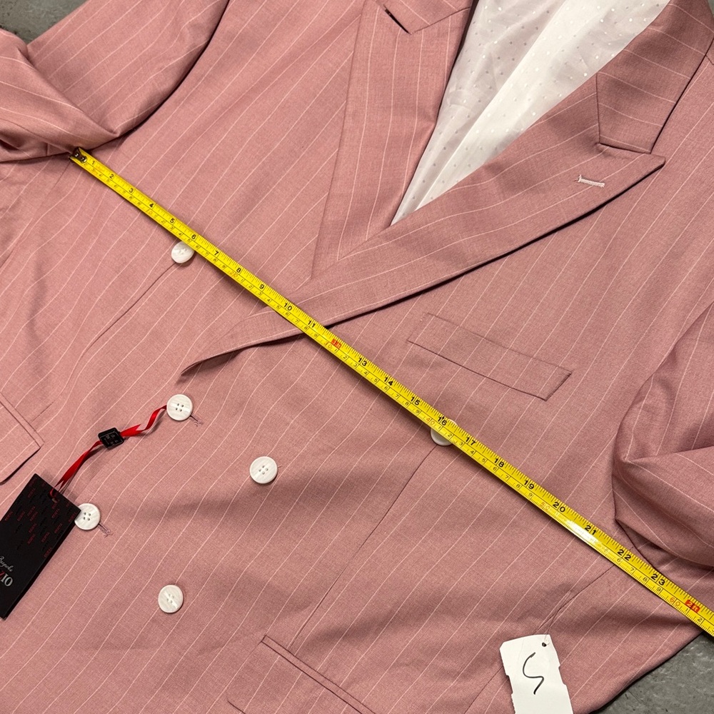 NWT Double-Breasted Pink Pinstripe Blazer Men’s 54R - Picture 6 of 10